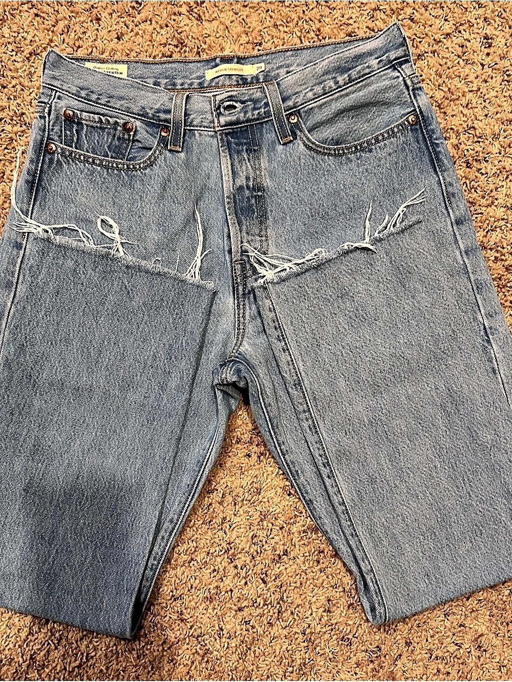 Levi's Wedgie Straight Raw Hem Blue Jeans Waist 29